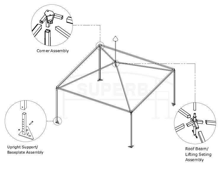 Aluminum Structure Pavilion Gazebo tent 