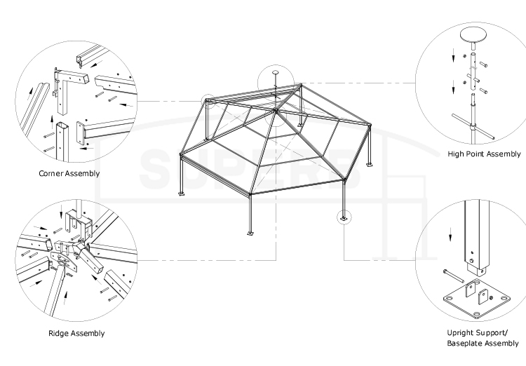 Hexagon Six-sided tent for party