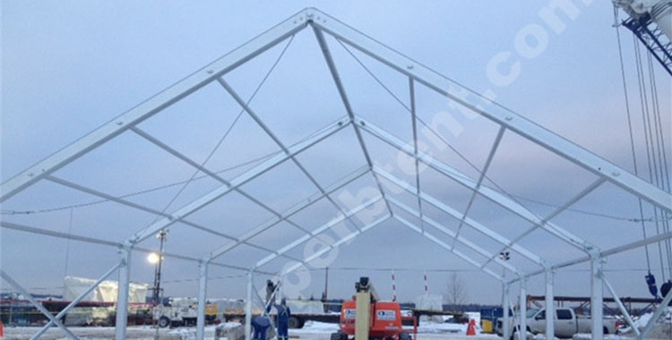 Industrial tent in Canada with 30 degree pitch
