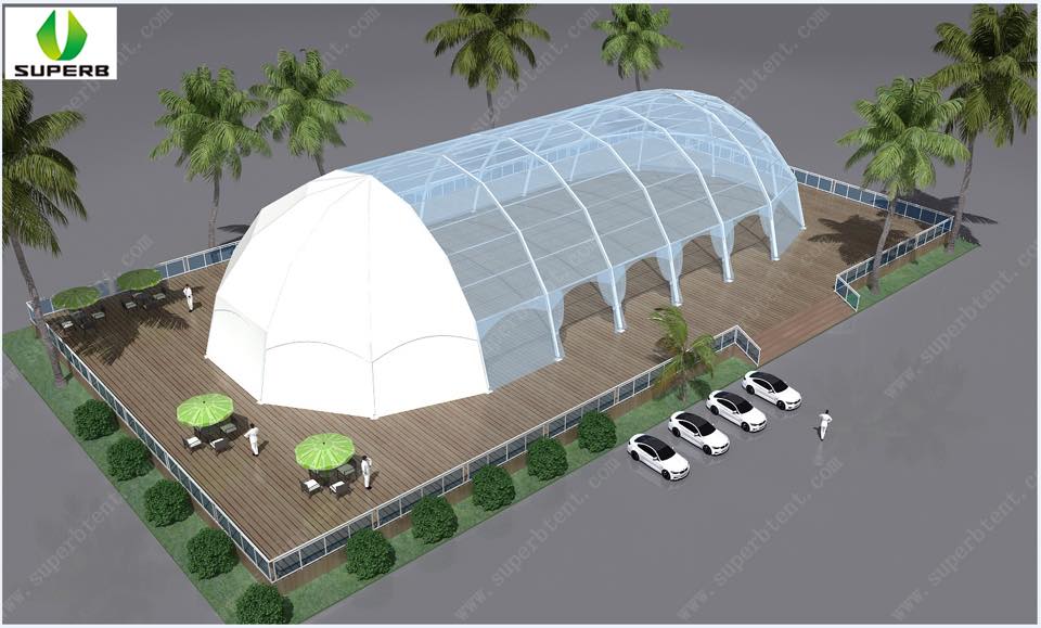 3D drawing 30m Large igloo structure polygon tent