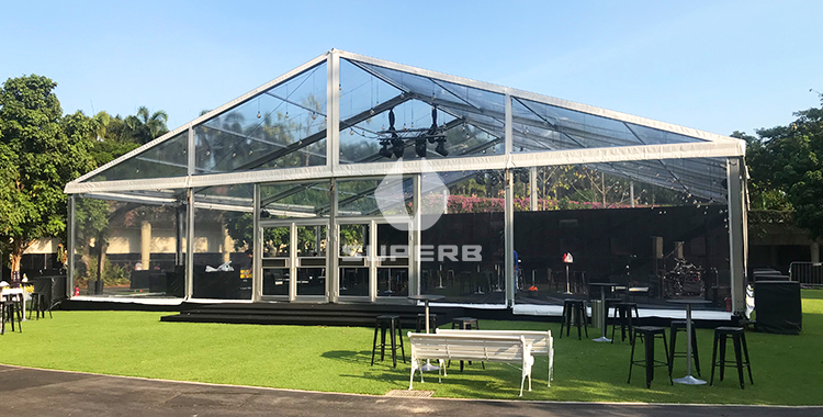 20m.w. ×20m.L. Aluminium Tents Transparent Canvas with Cover Transparent Canvas Wall