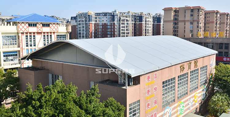Aluminum Arc Roof Tent for School Sports Hall Expansion | Custom Roof Structure Solution